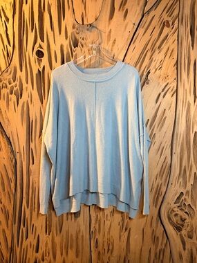 Karlie Sage Grey Green Cashmere Blend Crewneck Sweater M